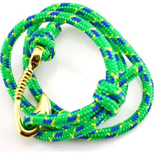 Unisex Charm Bracelet Green Rope Chain Hook Pendant Personality Jewelry Provide Dropshipping