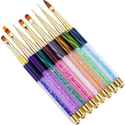 Top Quality 8pcs/set Nail Art Nail Brush Gel varnish Painting Drawing Lines Pen Design Nail Brushes for Manicure