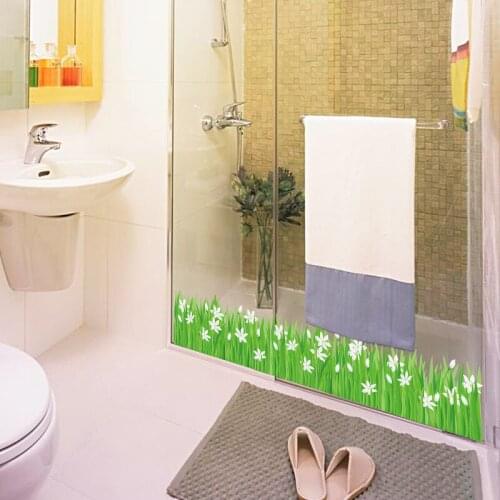 Green grass flower Corner line wall stickers Vinyl DIY Wall Decals For Living room bedroom bathroom Skirting Decoration