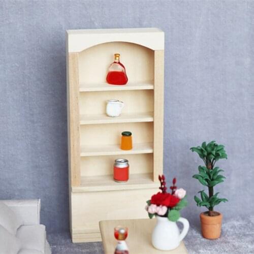 1:12 Dollhouse Wooden Display Shelves for Room Furniture Decoration Toys