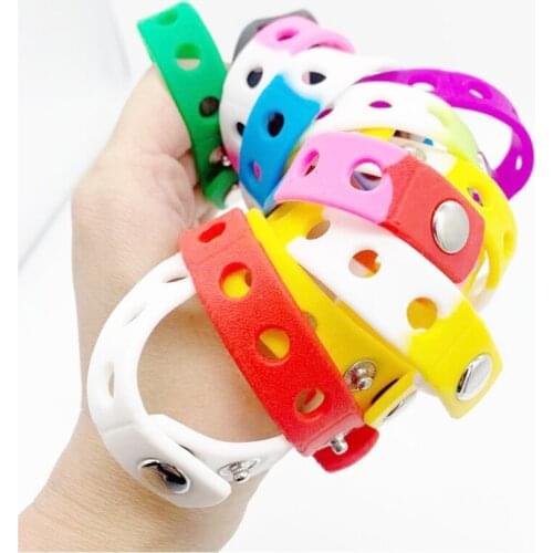 1 Pieces Silicone Wristbands Adjustable Cute Wristbands for Charms Birthday Toys (Colorful, 18-21cm)