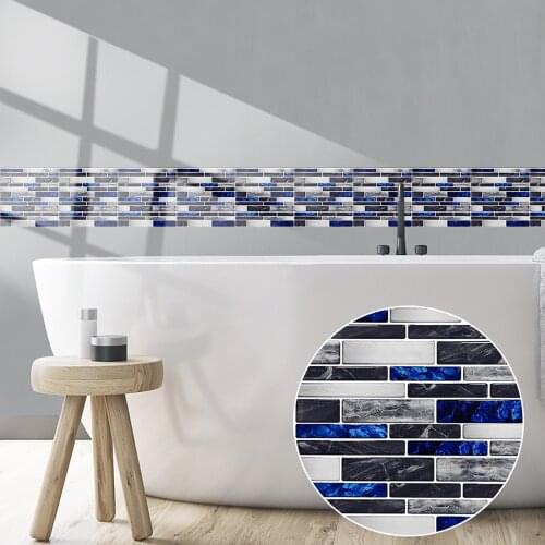 10pcs Crystal 3d Tile Stickers Waterproof Self-adhesive Wall Sticker For Kitchen Bathroom 3d Wallpaper Decoration Sticker #W3