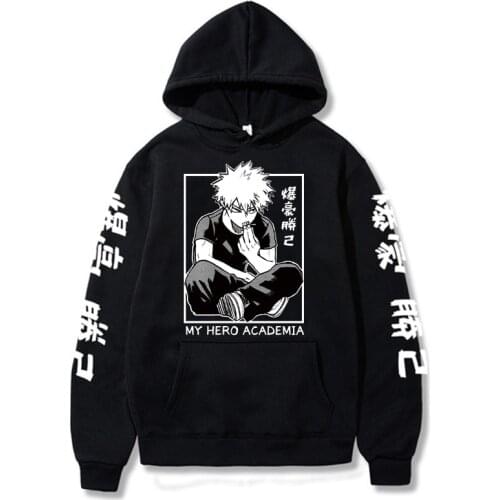 2021 Hot My Hero Academia Hoodies Men Japanese Anime Harajuku Bakugou Katsuki Graphic Streetwear Sweatshirts Unisex Tops