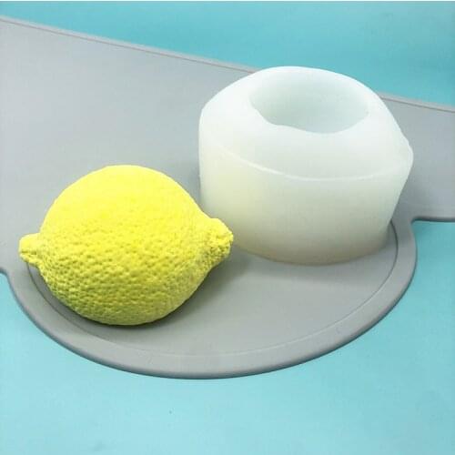 3D Lemon Mangosteen Fruit Silicone Mold Mousse Ice Cream French West Point Baking Tool Aromatherapy Candle Mold