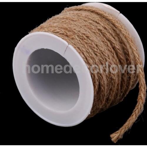 5M Natural Hessian Rope Burlap Ribbon DIY Craft Vintage Wedding Twine Cord for Party Home Decor Gift Wrapping Material