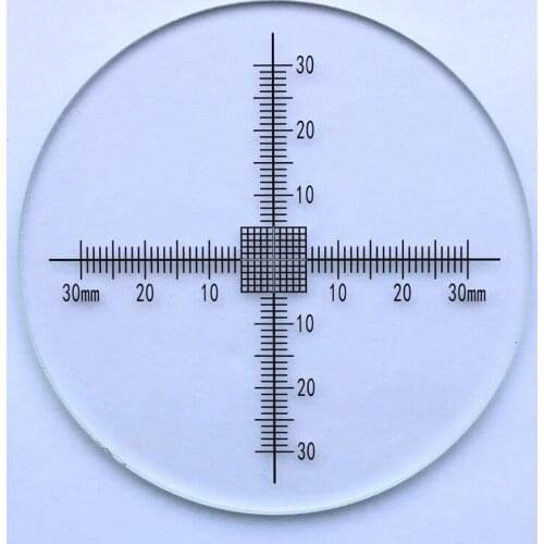 80mm Micrometer Graticule Mesh Microscope Micrometer Crosshair Grid Calibration Reticle Objective