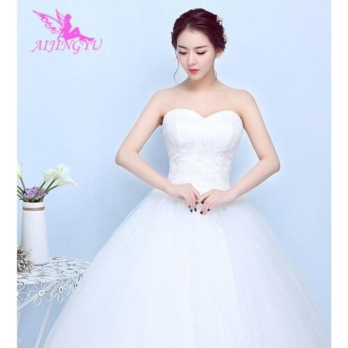 AIJINGYU 2021 princess Customized new hot selling cheap ball gown lace up back formal bride dresses wedding dress FU238