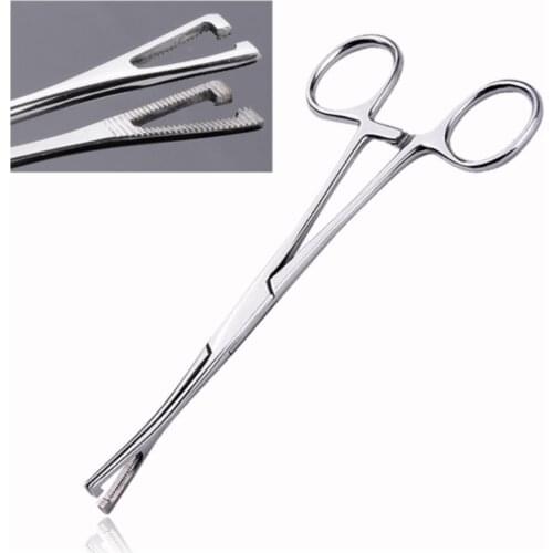 Free Shipping 2pcs 2018 Stainless Steel Silver Piercing Tool Supply Septum Ear Tongue Nose Lips Belly Body Clamp Plier Clamp