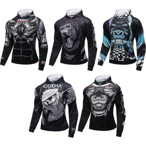 Bjj rashguard for men T-shirt Herren jiu jitsu t shirts MMA Muay Thai Hoodie Gym Rash Guard Boxing Clothing Kickboxing Boxe Tops