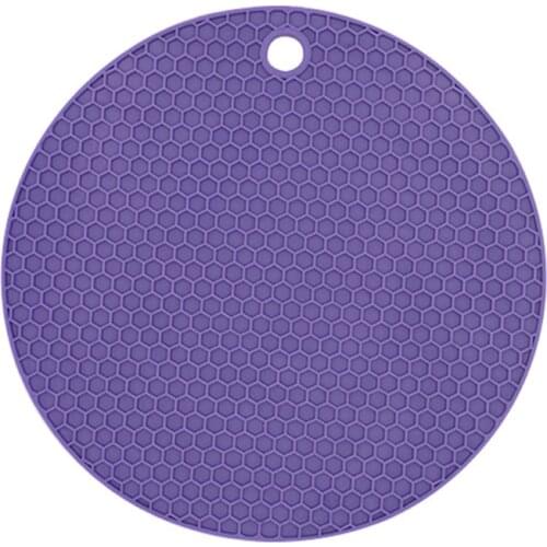 E56C Heat Reasistant Rubber Placemat Honeycomb Textured Tableware Mat Anti Slip Coaster Round Cup Pad Kitchen Hot Pot Holder