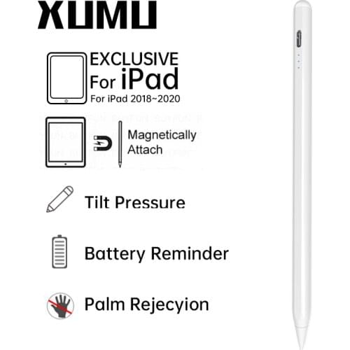 XUMU Capacitive Pen For iPad 2018 2020 2021 Power Display Pressure Tilt Technique Palm Rejection Touch Drawing Writing Pencil