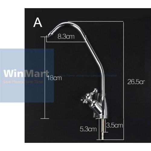 1/4 Inch Water Filter Parts Stainless Steel Faucet Reverse Osmosis Drinking Single Hand Connector Water Purifier Tap For Kitchen