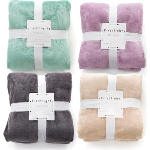 Flannel Fleece Throw blanket Plush Soft Warm Solid Manta Cobertor Chusta Travel Office Home Small Blanket for Sofa Bed Couch
