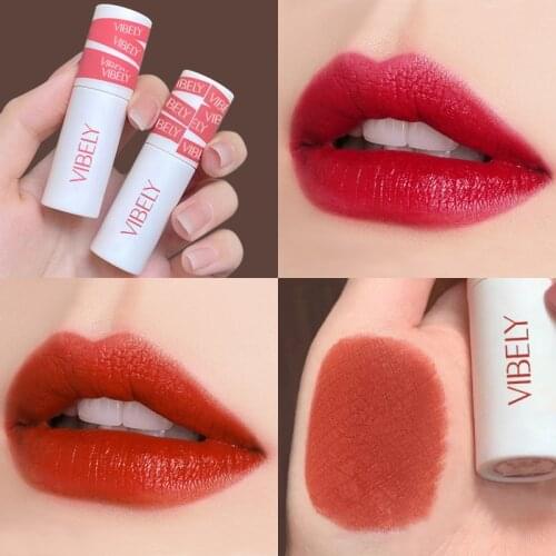 Korea Matte Lipstick Lip Makeup Cute Velvety Liquid Lipstick Waterproof Long Lasting Durable Nude Lip Gloss Beauty Cosmetics