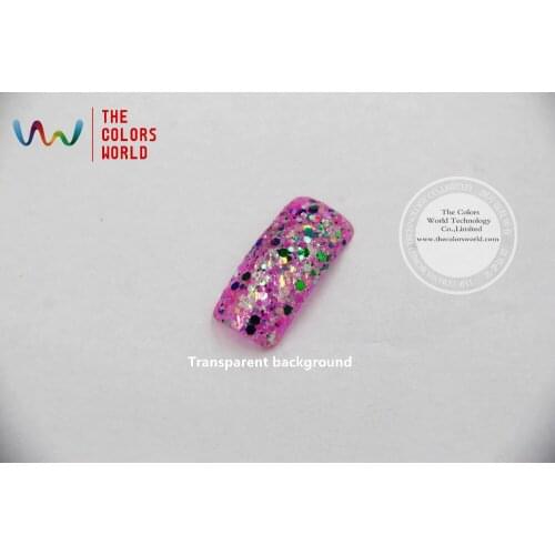 HR5104-311 Mix Iridescent Rainbow Colors and Hexagon shapes Glitter for nail art makeup and DIY decoration