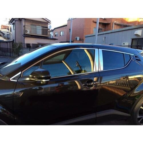 Chrome Stainless Steel Upper Window Trim+Central Pillar Cover Trims 6-16PC For Toyota C-HR C HR 2016 2017 car accessories