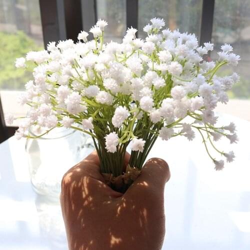 20cm White Babies Breath Artificial Flowers Fake Gypsophila DIY Floral Bouquets Arrangement Wedding Home Garden Decoration