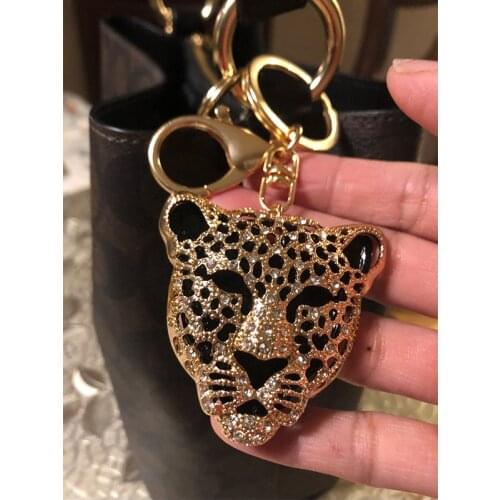 Fine Key Ring Accessories Gold Leopard head Keychains for Women Charms Classic Keychain Phone Keychains Bags Key Chain Car Key