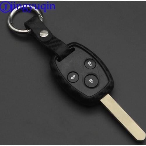 Jingyuqin 2/3 Buttons Remote Carbon Silicone Car Key Case Cover Shell For Honda CIVIC JAZZ Pilot Accord CR-V Holder
