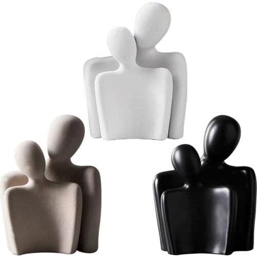 Ceramic Couple Figurine Wedding Statue Sculpture Romantic Ornament Gift