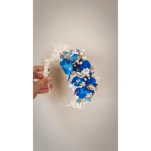 Handmade crown bride crown spring flowers baby shower dried flowers mothers crown birthday tiara new born special design