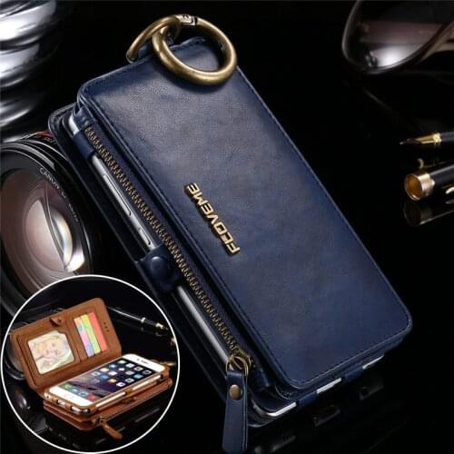 FLOVEME Leather Purse Phone Case for iPhone 12 Mini 11 Pro XS Max XR X 7 8 6 6S Plus 5 5S SE Detachable Wallet Card Cover Coque