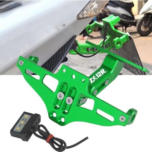FOR KAWASAKI ZX12R ZX-12R 2000 2001 2002 2003 2004 2005 Motorcycle Adjustable Angle License Number Plate Frame Holder Bracket