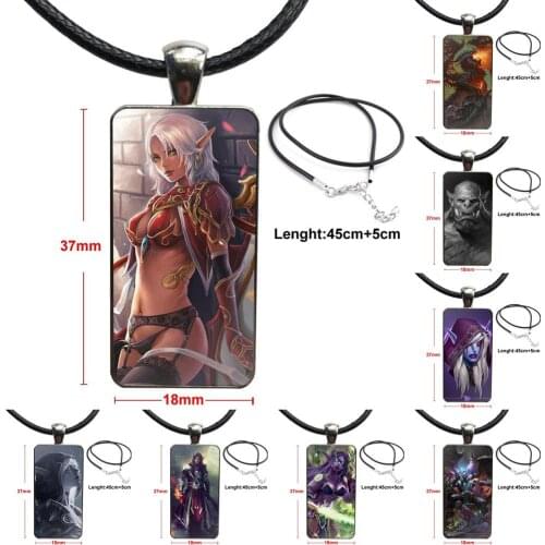World Of Warcrafts Wows Glass Pendant Galaxy Pendant Necklace Women Stainless Steel Plated Necklaces Jewelry For Schoolgirl Maxi