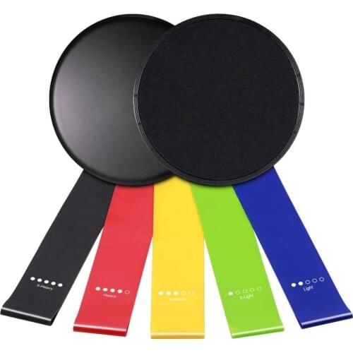 Hot Home Gym Resistance Lloop Band Exercise Bands With Gliding Discs Core Slider