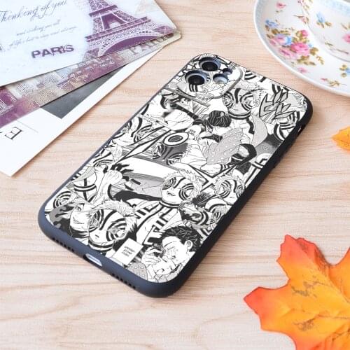 For iPhone Akaza Demon Slayer Kny Collage Print Soft Matt Apple iPhone Case