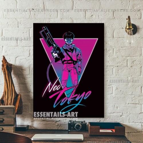 Neon Tokyo Akira Shotaro Kaneda Anime Poster Wall Art Bedroom Print Picture Living Room Home Decor Painting Decoration Canvas