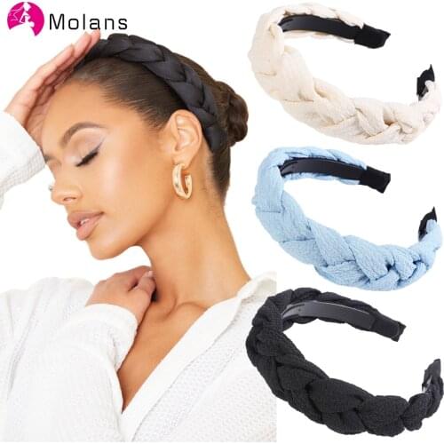 Molans New Weaving Hairbands Braided Headband for Women Girls Hair Hoop Fashion Hair Bands Hair Accessories Bezel Headdress