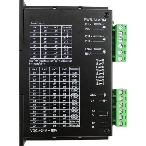 New 2 phase NEMA23 NEMA34 Stepper Motor Driver 24-80VDC 1.0A-4.5A LC2086HA for DIY CNC Router Engraving Machine