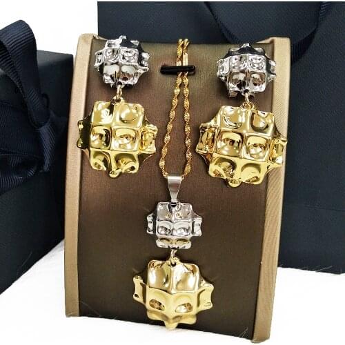 OMG 30 designs beautiful necklace set with earrings for women gold jewelry sets 2020 accessories drop long earrings wedding gift