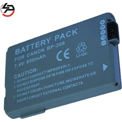 Laipuduo 850mah 100% brand new Replacement Camera Battery For Canon BP-208 DC230 MVX430 S1 FVM300 DVS1 DC10 DC19 DC20 DC21 DC95