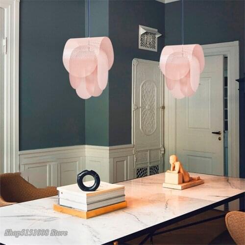 Modern creative iron pendant lamp childrens room bedroom pink pendant light restaurant Hanging lamp Home Deco Lighting Fixtures