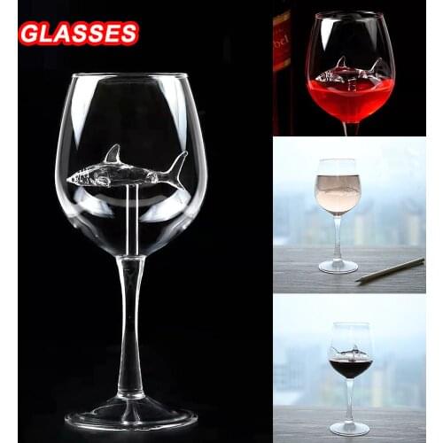 Glass Cup European Crystal Glass Shark Red Wine Glass Cup wine bottle Glass High Heel Shark Red Wine Gift 300ml 3