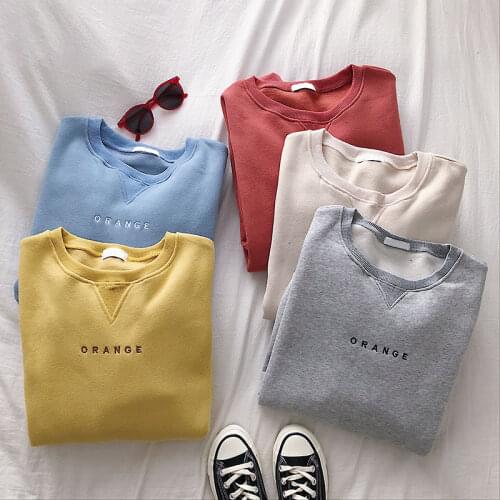 Winter Women Thick Hoodies Sweatshirts Fashion Ladies Loose Hoodies Tops Chic O-Neck Long Sleeves Sweatshirts Solid Hoodies