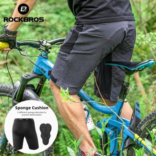 ROCKBROS Cycling Shorts Men MTB Road Bike Shorts Summer Outdoor Sports Biker Shorts Quick Dry Double Layer Hiking Shorts