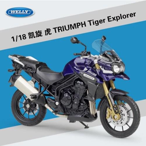 WELLY 1:18 TRIUMPH Tiger Explorer Motorcycle metal model Toys For Children Birthday Gift Toys Collection