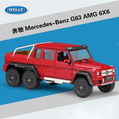 WELLY 1:24 High Simulation Model Toy Car Metal Benz G63 AMG 6X6 Alloy Diecast Vehicles For Kids Gifts Collection Free Shipping