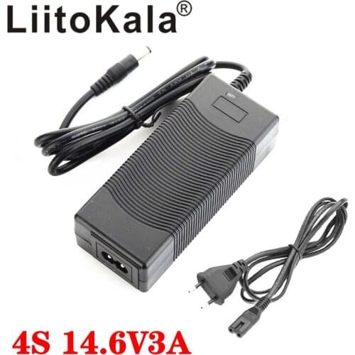 LiitoKala 12V charger 14.6V 5A Charger 4S 14.4V 3A LiFePO4 battery 14.4V LiFePO4 Battery Charger Input 100-240V Safety Stable
