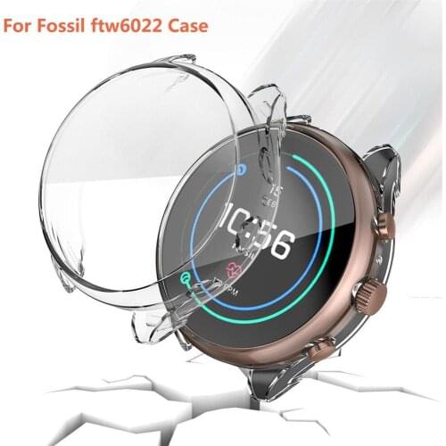 For Fossil FTW6022 Screen Protector Case Cover, All-Around TPU Plated Protective Frame Scratch Resistant Bumper Shell Smartwatch