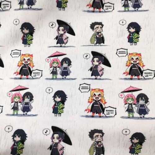Cartoon Japanese Anime Demon Polyester Fabric Patchwork for Hometextile Backpacks Slipcover Cushion Cover DIY Material