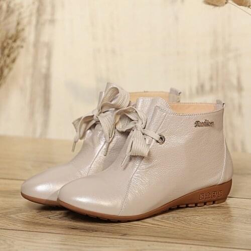Big Size 9 10 13 boots women shoes ankle boots for women ladies boots Round head solid color tie