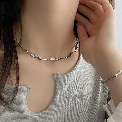 Vintage Twist Pendant Necklaces For Women Punk Design Tassel Tag Letter Choker Kpop Statement Silver Color Clavicle Chain 2021
