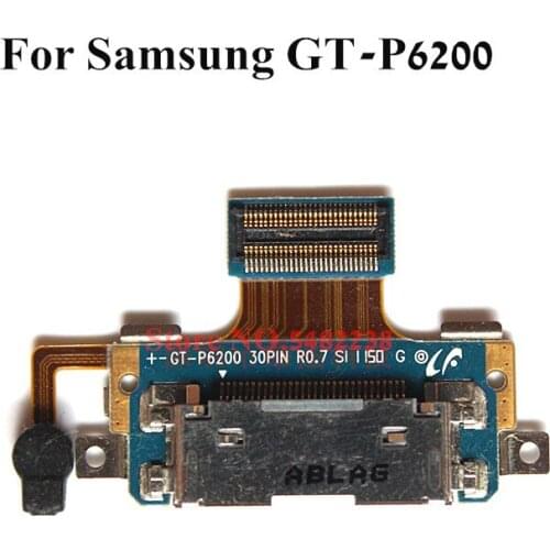 10pcs/Lot Original USB Charging Dock Port Flex cable For Samsung P6200 GT-P6200 Charger plug board With Microphone Connector