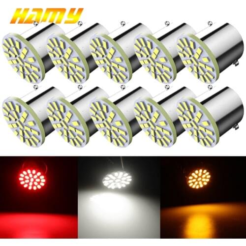 10x Car P21W 1156 BA15S 1157 Bay15d LED Bulb Turn Signal Light Auto Tail Reverse Brake Turn Parking Lamp 12V 22smd Red White Red