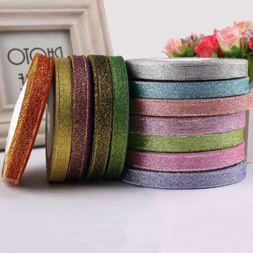 12MM Metallic Glitter Ribbons Candy Package Ribbons Colorful Gift Belt DIY Wedding Decorative Flowers Onion Ribbons 25Yards/Roll