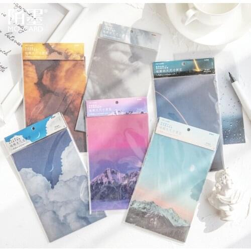 15 Sheets Journey Beautiful Photograph Sky Bullet Journal Memo Pad Sticky Notes Escolar Papelaria School Supply Bookmark Label